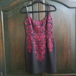 Beaded strapped mini dress